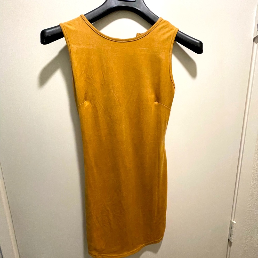 Suede mini dress with back lace detail